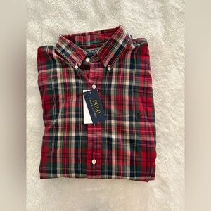 NWT Polo Ralph Lauren Blake Red Green Plaid Shirt Button Down  - XXL